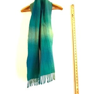 Frang Teal and Green Lambswool Scarf